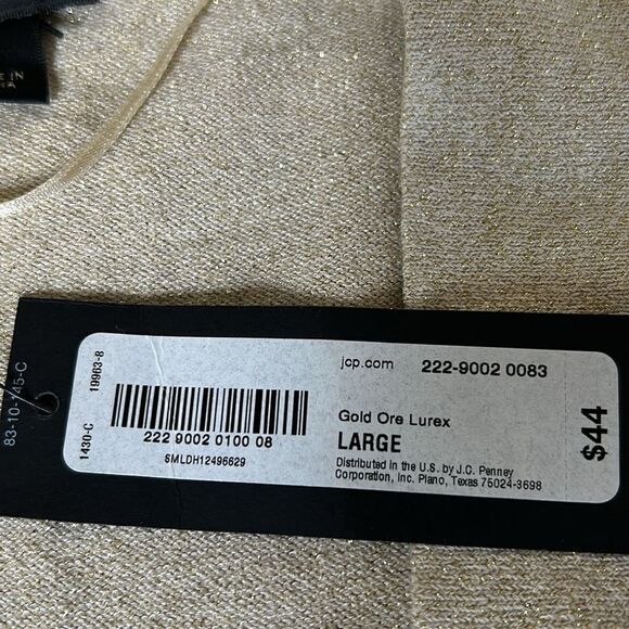 Worthington Gold Ore Lurex Sz L NWT - Picture 10 of 10